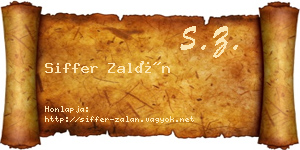 Siffer Zalán névjegykártya
